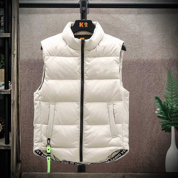 Men's Winter Down Vest Fashion All-match Stand-collar Sleeveless Jacket Q2