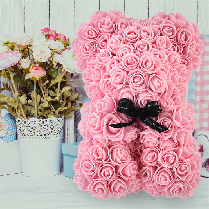 Rose Bear Eternal Flower Rose Teddy Bear PE Foam Bear 25cm