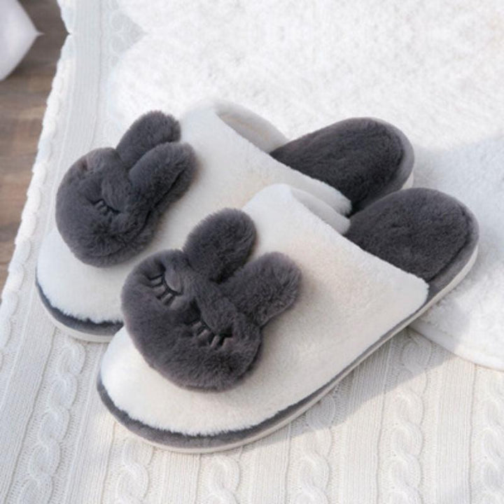 Cotton Slippers Female Winter Couple Home Confinement Shoes Cute Non-slip Plush Slippers - Super Amazing Store