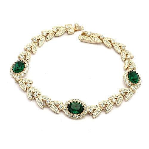 Fashion Bracelet Noble Emerald Crystal Maple Leaf Bracelet Tide - Super Amazing Store