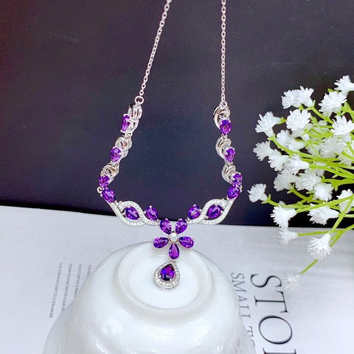 Natural Brazilian Amethyst Necklace Women - Super Amazing Store