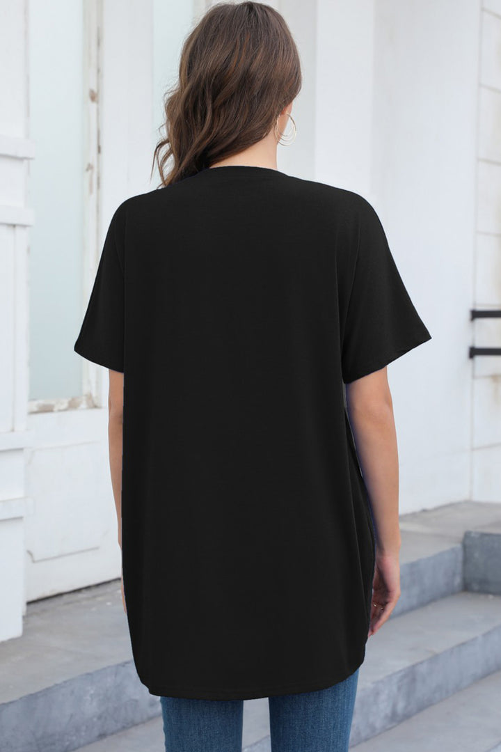 Round Neck Short Sleeve T-Shirt Trendsi