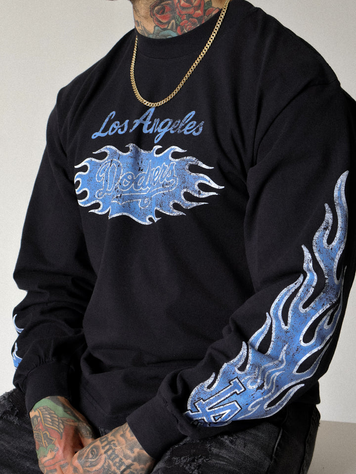 Black - Blue Flame Long Sleeve ABLISS