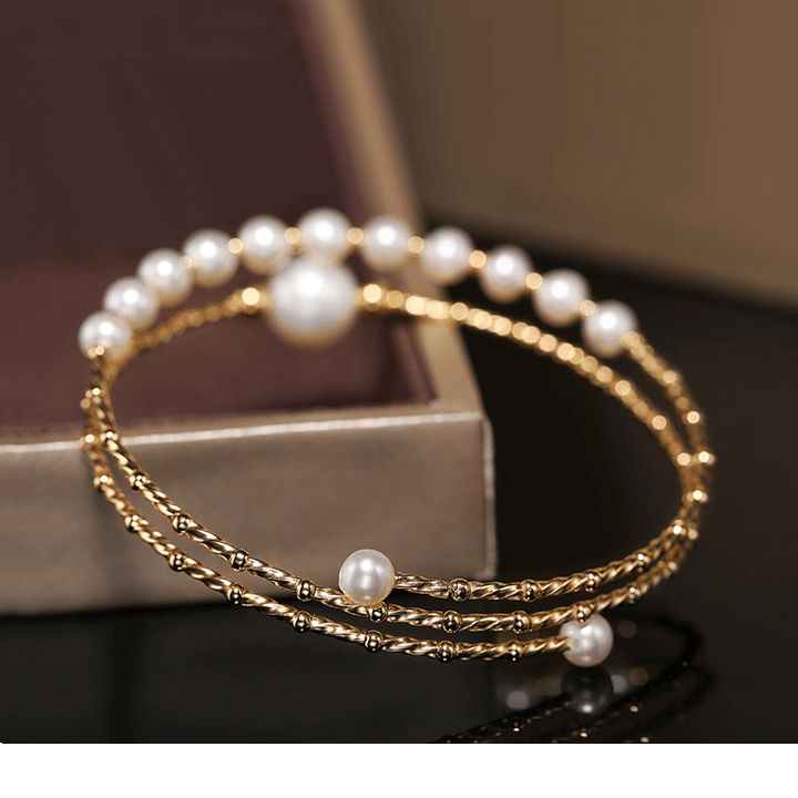 Women's Strong Light Freshwater Pearl Multi-layer Elastic Bracelet - Super Amazing Store