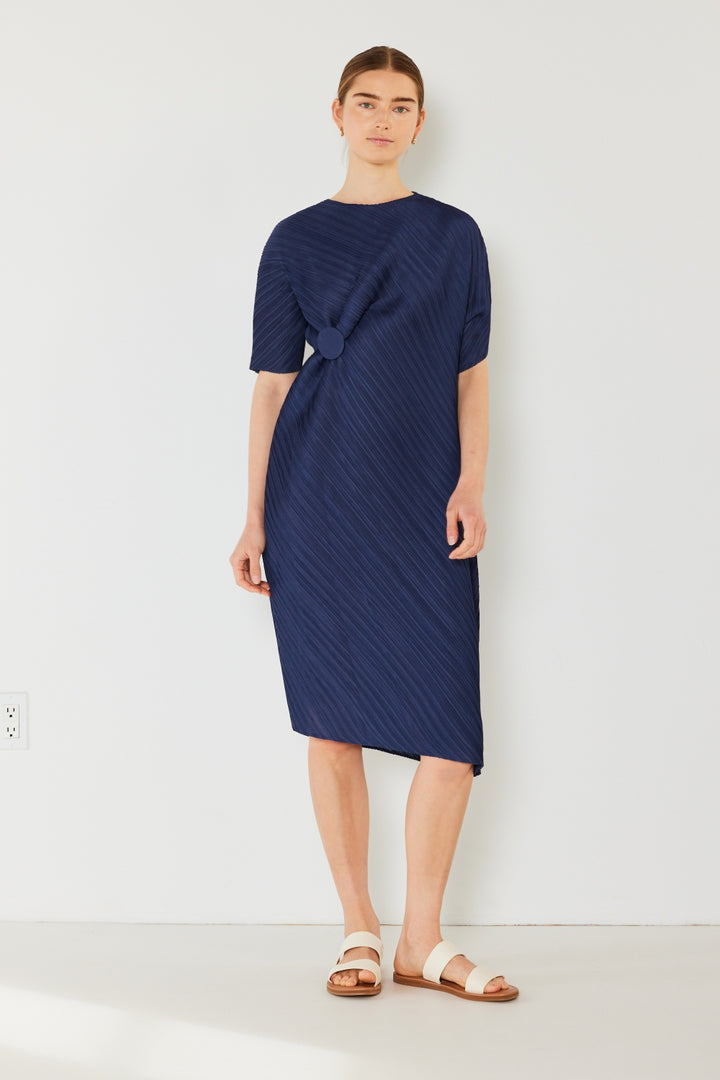 Marina West Swim Pleated Dolman Sleeve Dress Trendsi