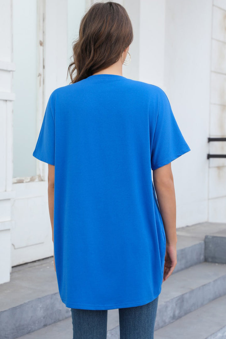 Round Neck Short Sleeve T-Shirt Trendsi