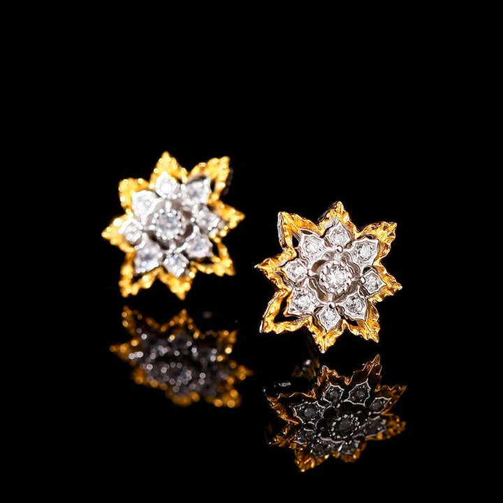 Vintage Sparkling Zircon Earrings S925 Silver Gold-plated - Super Amazing Store