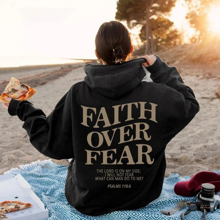 Faith Over Fear Christian Hoodie Christian Sweatshirt Jesus Hoodie Trendy Hoodie Bible Verse Shirt Unisex Aesthetic Clothes Super Amazing Store