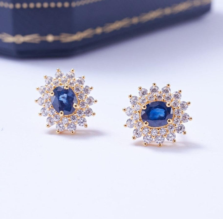 925 Silver Gilded Sapphire Fashion Earrings - Super Amazing Store