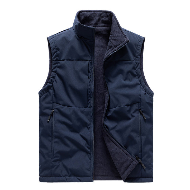 Men's Double-sided Fleece Vest Winter Warm Loose Sleeveless Q2