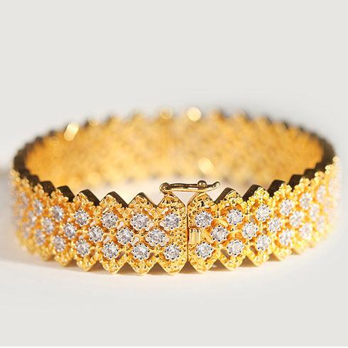 Craft Vintage Bracelet S925 Silver Gold-plated Zirconium Diamonds - Super Amazing Store