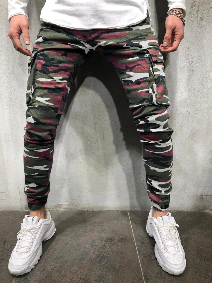 Men's Multi Pocket Stretch Jeans Camouflage Cargo Jeans-Super Amazing Store