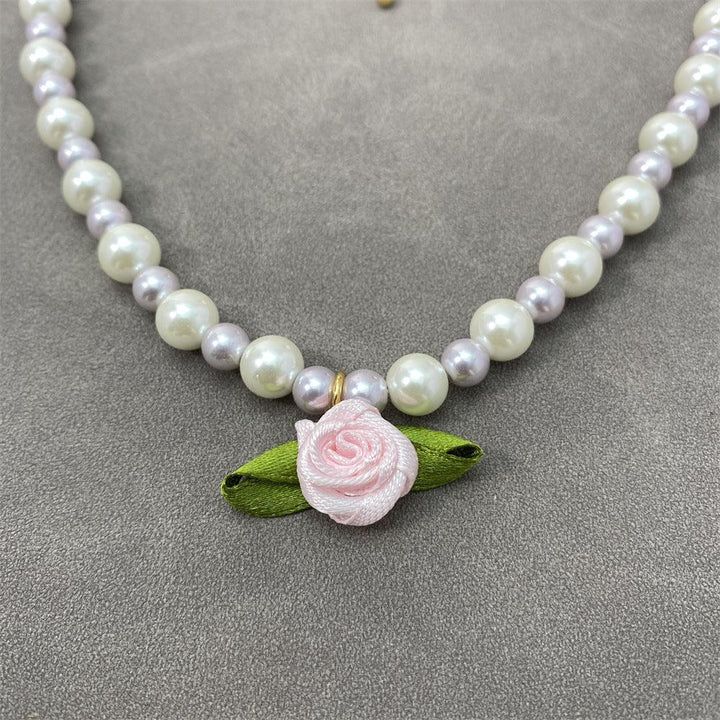 Fresh Flower Choker Pearl Necklace Graceful Mori Sweet Clavicle Chain Women - Super Amazing Store