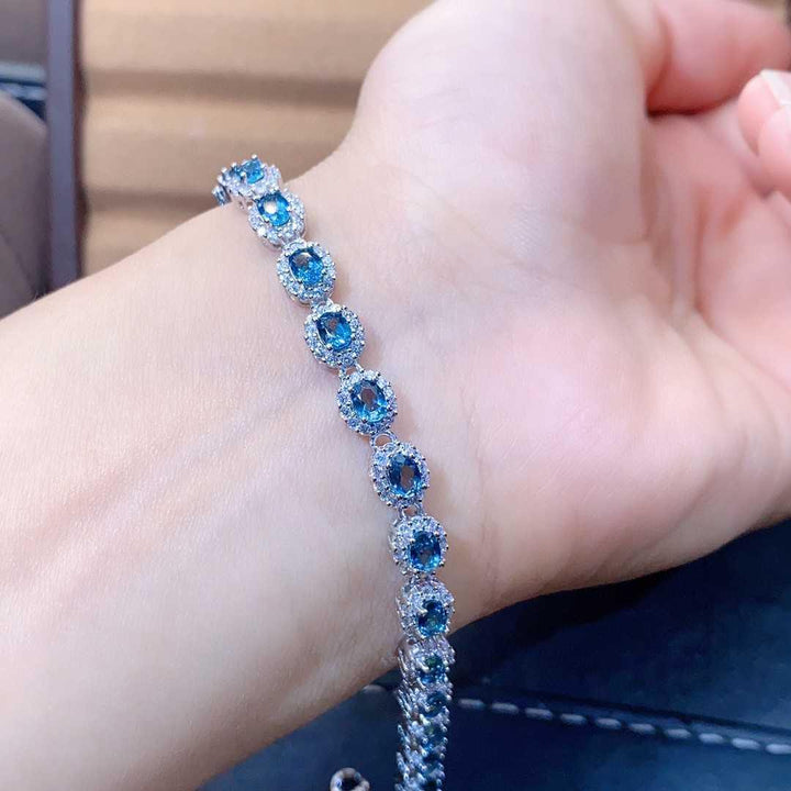 Natural Blue Topaz Bracelet Crystal Inlaid With Precision - Super Amazing Store