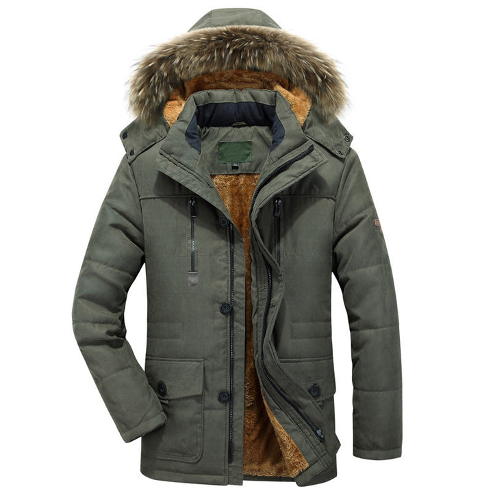 Jacket Fleece-lined Thickened Military Coat For Men Q2