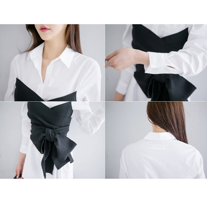 Black Bow Formal Shirt - Super Amazing Store