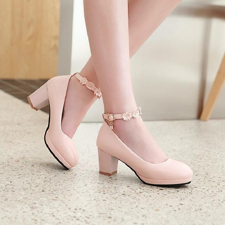 Pumps Style Flower Strap Heels - Super Amazing Store