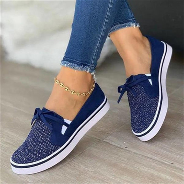 Lace-up Canvas Flat Shoes Women White Flats Sneakers Q2