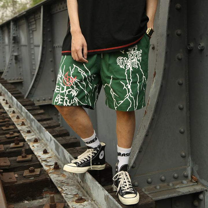 Japanese Harajuku style graffiti casual shorts men - Super Amazing Store