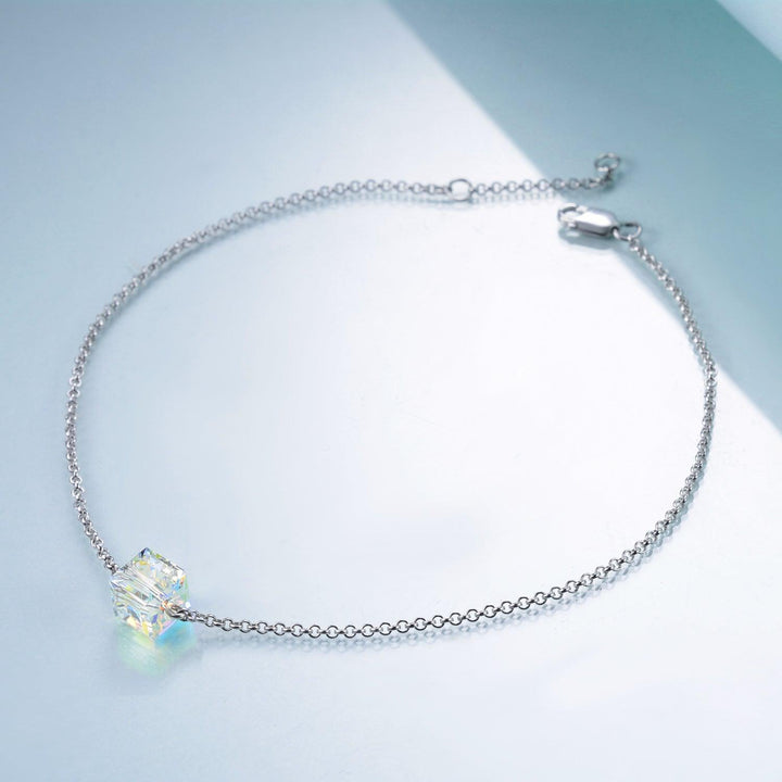 Sterling Silver Anklets with Crystal Adjustable for Women - Super Amazing Store