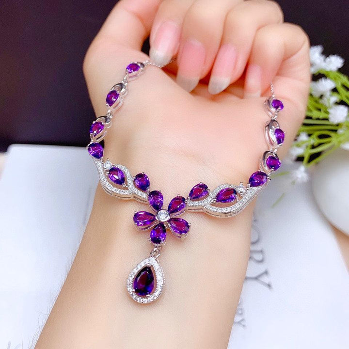 Natural Brazilian Amethyst Necklace Women - Super Amazing Store