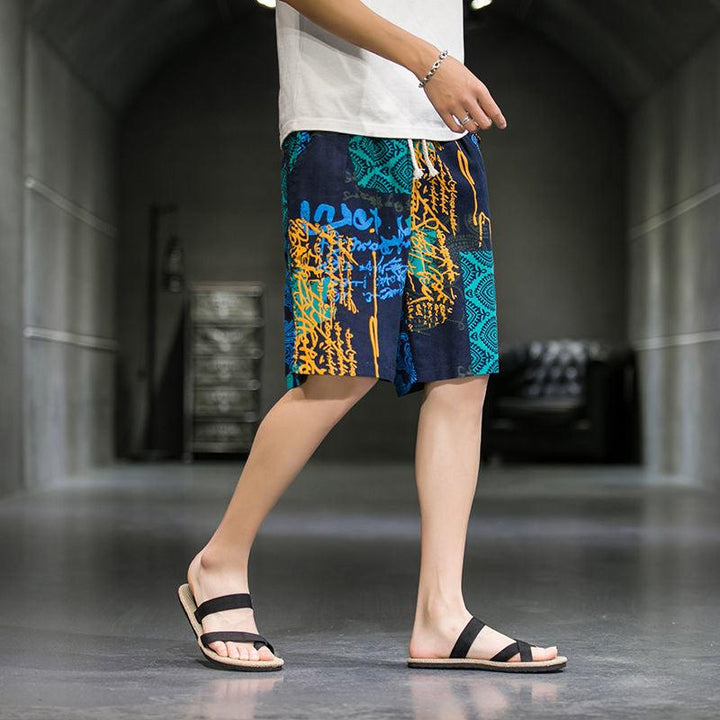 Men Plus Size Chinese Style Cotton Linen Beach Shorts - Super Amazing Store