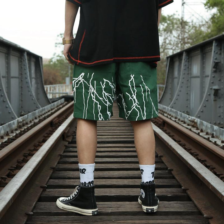 Japanese Harajuku style graffiti casual shorts men - Super Amazing Store