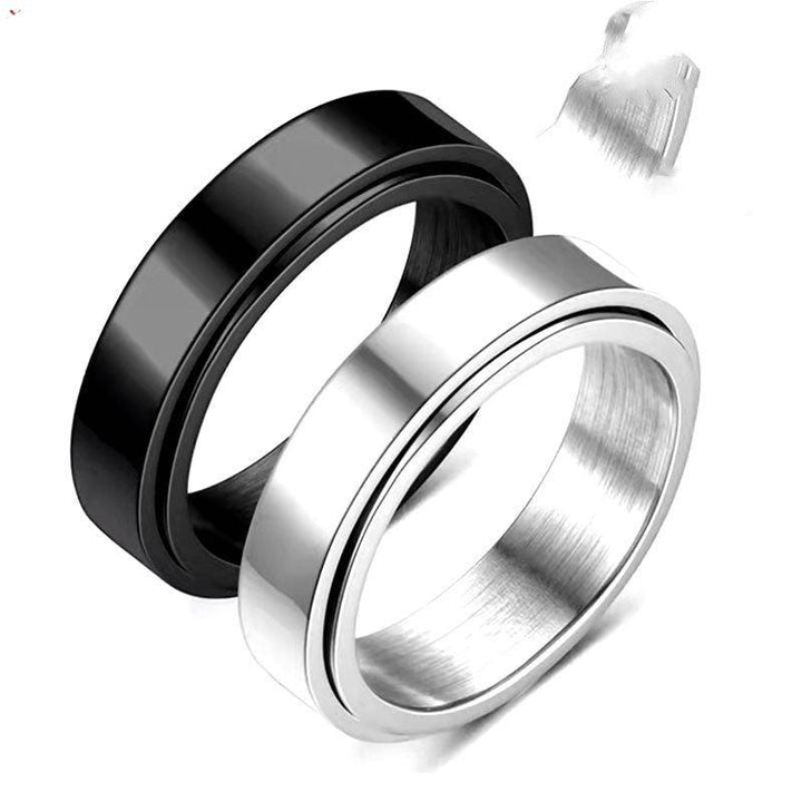 Titanium Steel Glossy Rotatable Lettering Ring - Super Amazing Store