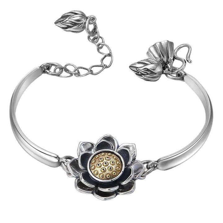 925 Sterling Silver Creative Lotus Bracelet Women - Super Amazing Store