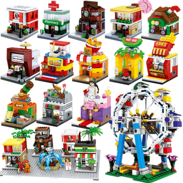 Building Blocks Mini Street View City Small House Mall Bridal Shop Girl Piecing Super Amazing Store