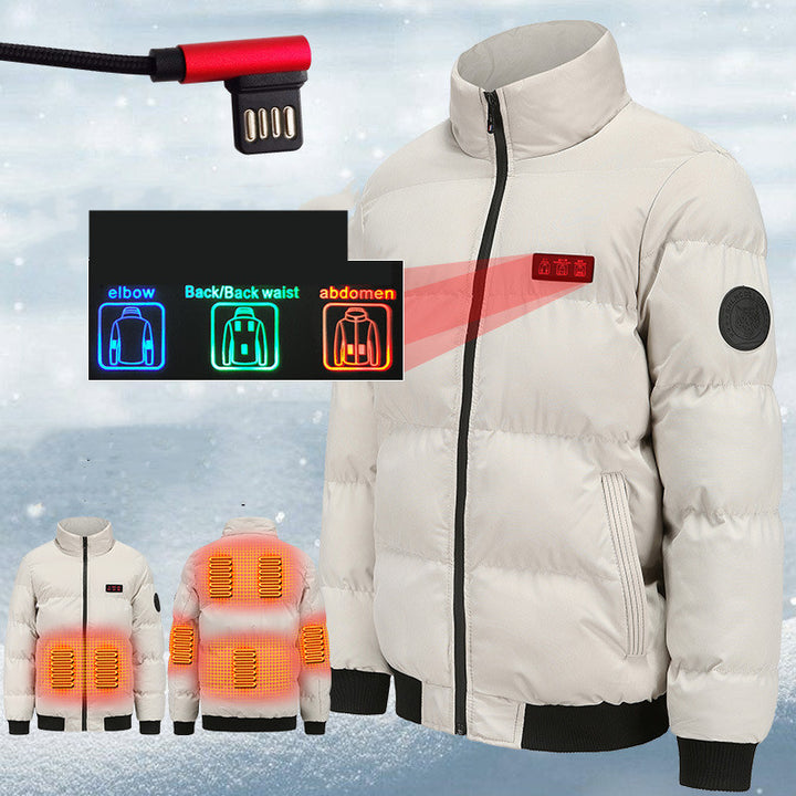 Outdoor Warm Heated Jacket Windproof Cotton Padded Clothes USB Heating Winter Keep Warm-Super Amazing Store