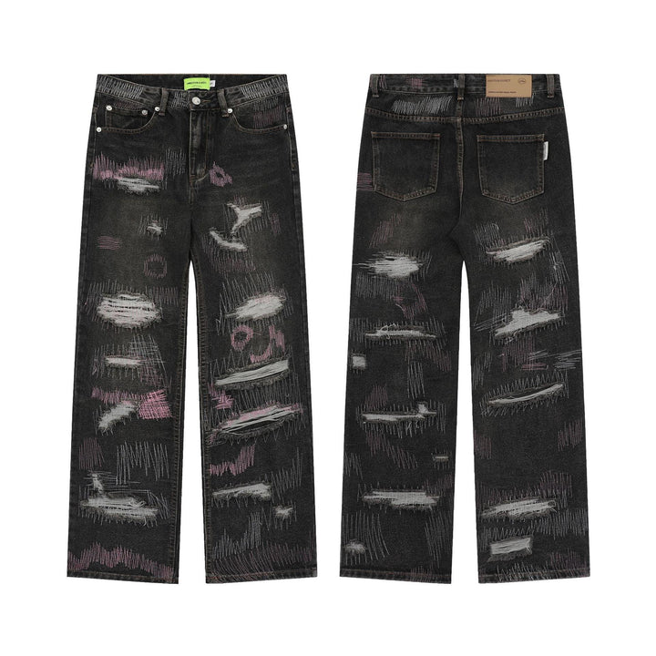 Men's New Straight Jeans With Holes - Super Amazing Store