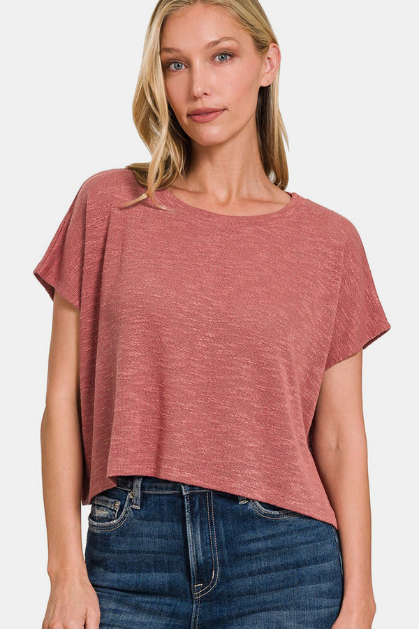 Zenana Round Neck Short Sleeve T-Shirt Trendsi