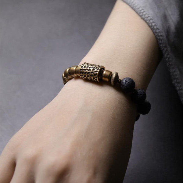 Men And Women Fashion Punk Rock Volcanic Stone Bracelet - Super Amazing Store