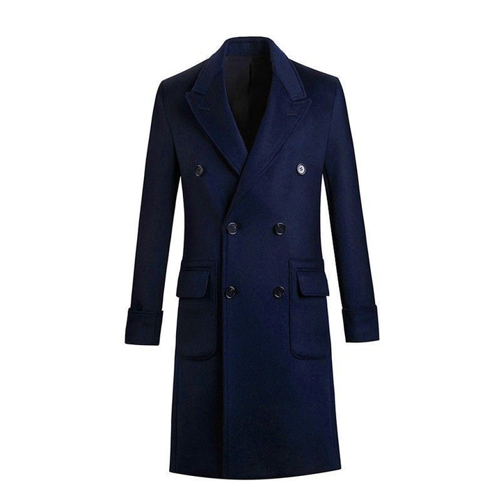 European and American Men's British Mid Length Coat Q2