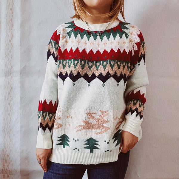 Christmas Element Long Sleeve Sweater Trendsi