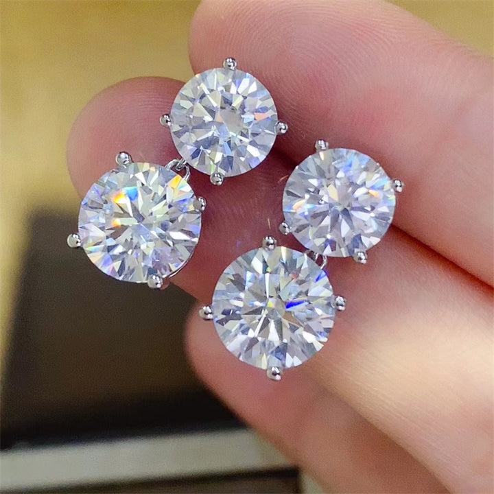 10 Carat Moissanite 925 Sterling Silver Earrings Trendsi