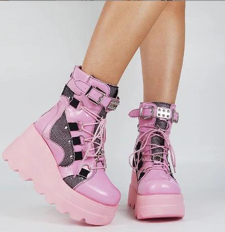 Platform Gothic Mid-calf Boots For Women  - Super Amazing Store