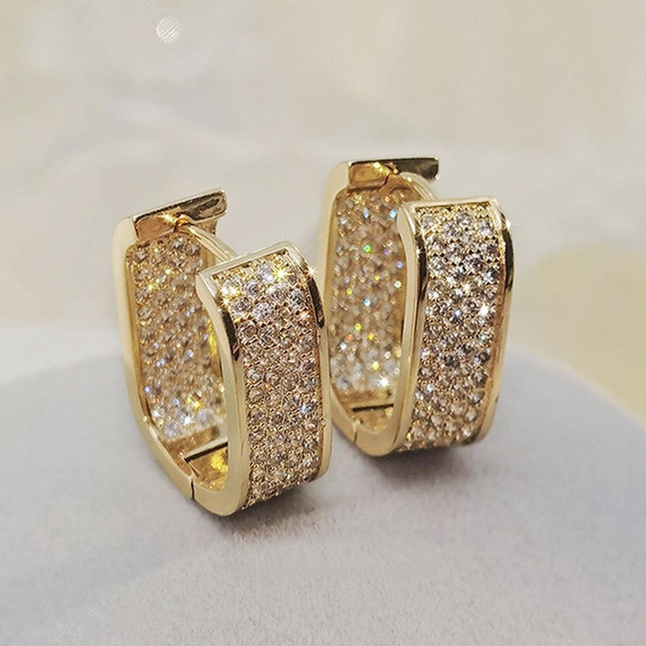 French Simple Double Sided Synthetic Zircon Earrings - Super Amazing Store