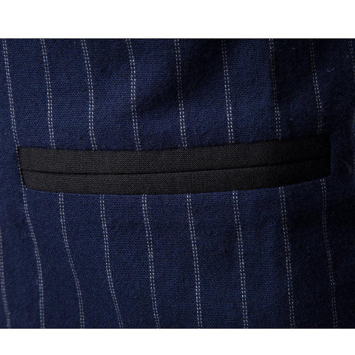 Stripe stand collar Zhongshan suit - Super Amazing Store