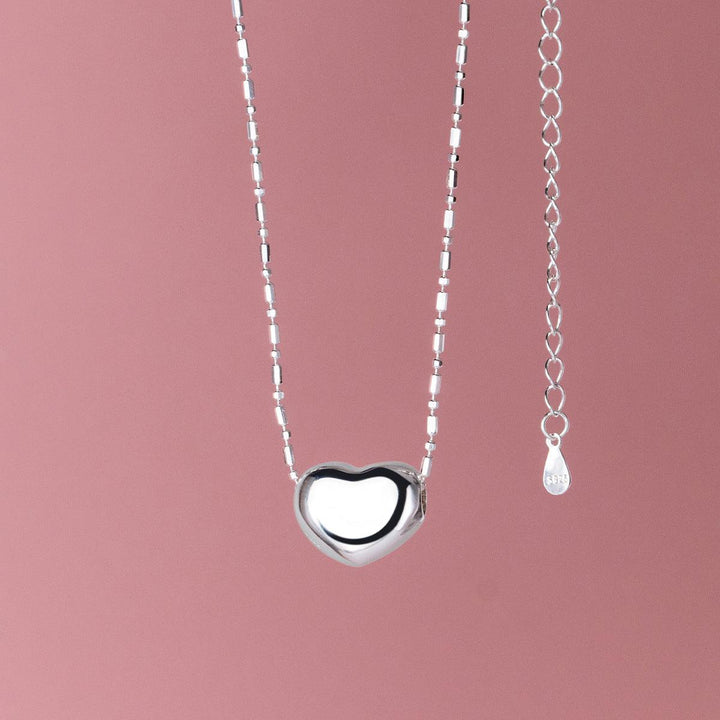 S925 Sterling Silver Simple Smooth Love Necklace - Super Amazing Store