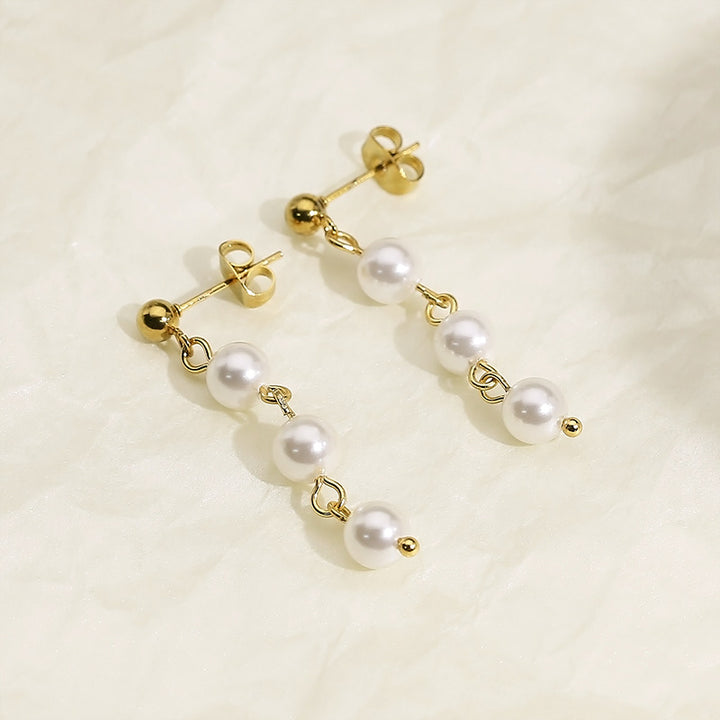 Stainless Steel Freshwater Pearl Earrings Trendsi