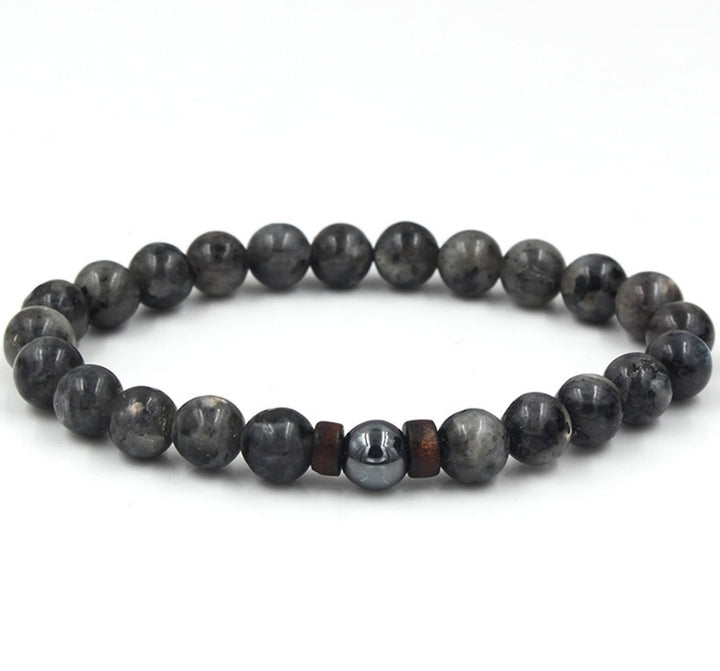 Personality Men's Black Volcanic Stone Bracelet Q2