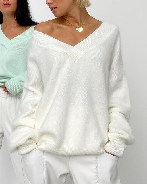 Soft Cashmere Sweater Women Casual LoosePullovers Tops - Super Amazing Store