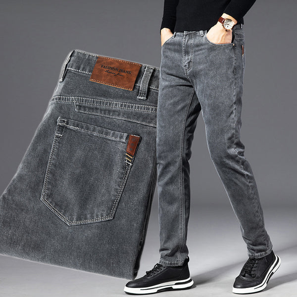 Men's Loose Straight Smoky Gray Jeans-Super Amazing Store