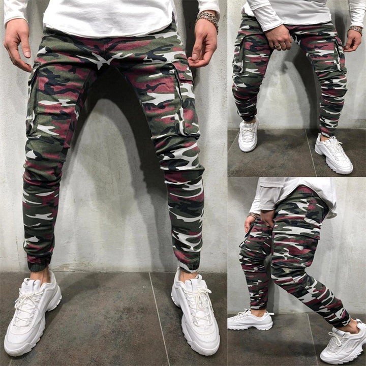 Men's Multi Pocket Stretch Jeans Camouflage Cargo Jeans-Super Amazing Store