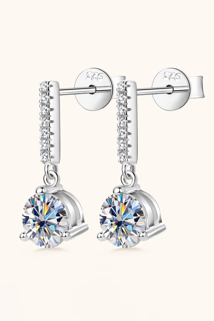 2 Carat Moissanite 925 Sterling Silver Drop Earrings Trendsi