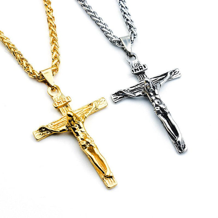 Cross Necklace For Men With Flower Basket 60cm Keel Chain - Super Amazing Store