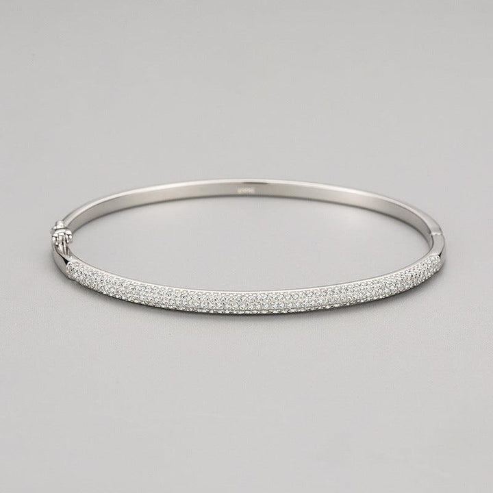 S925 Sterling Silver Bracelet Female Opening Oval - Super Amazing Store