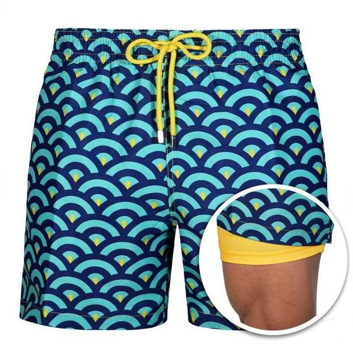 Men's Printed Beach Shorts Sports Double Layer Shorts Summer - Super Amazing Store